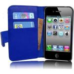 Blaue Cadorabo iPhone 4/4S Cases Art: Flip Cases aus Kunstleder 