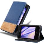 Dunkelblaue Cadorabo iPhone 4/4S Cases Art: Flip Cases aus Kunststoff 