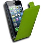 Cadorabo Hülle kompatibel mit Apple iPhone 5 / 5S / SE 2016 Flip Design aus Premium Kunst Leder Flip Klappbare Stoßfeste Magnetische Cover Hülle für iPhone 5 / 5S / SE 2016 Tasche in Grün