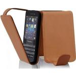 Braune Cadorabo BlackBerry Q5 Hüllen Art: Flip Cases aus Kunststoff 