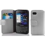 Weiße Cadorabo BlackBerry Q5 Hüllen Art: Flip Cases aus Kunststoff 
