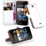 Weiße Elegante Cadorabo HTC Desire 310 Cases Art: Flip Cases mit Bildern aus Kunstleder klappbar 