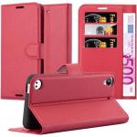 Karminrote Cadorabo HTC Desire 530 Cases Art: Flip Cases aus Kunststoff 