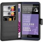 Schwarze Cadorabo HTC Desire 816 Cases Art: Flip Cases aus Kunststoff 