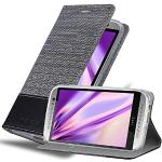 Graue Elegante Cadorabo HTC One M8 Cases Art: Flip Cases mit Bildern aus Kunstleder klappbar 