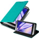 Petrolfarbene Cadorabo HTC One M8 Cases Art: Flip Cases aus Kunststoff 