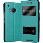 Mintgrüne Cadorabo HTC One M9 Cases Art: Flip Cases aus Kunstleder 