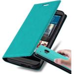 Petrolfarbene Cadorabo HTC One M9 Cases Art: Flip Cases aus Kunststoff 