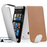 Weiße Cadorabo HTC One Mini Cases Art: Flip Cases aus Kunststoff mini 