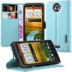 Blaue Cadorabo HTC One X Cases Art: Flip Cases aus Kunststoff 