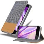 Graue Elegante Cadorabo HTC U11 Life Cases Art: Flip Cases mit Bildern aus Kunstleder klappbar 