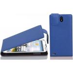 Royalblaue Cadorabo Huawei Ascend G610 Cases Art: Flip Cases aus Kunstleder 