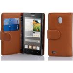 Braune Cadorabo Huawei Ascend G700 Cases Art: Flip Cases aus Kunststoff 