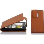 Braune Cadorabo Huawei Ascend G700 Cases Art: Flip Cases aus Kunstleder 