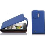 Royalblaue Cadorabo Huawei Ascend G700 Cases Art: Flip Cases aus Kunstleder 