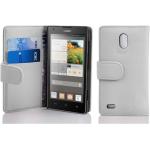 Weiße Cadorabo Huawei Ascend G700 Cases Art: Flip Cases aus Kunstleder 