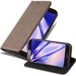 Braune Cadorabo Huawei G7 Cases Art: Flip Cases aus Kunststoff 