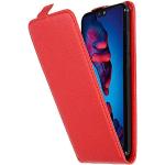 Rote Elegante Cadorabo Huawei P20 Hüllen Art: Flip Cases mit Bildern aus Kunstleder klappbar 