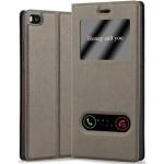 Braune Cadorabo Huawei P8 Cases Art: Flip Cases aus Kunstleder 