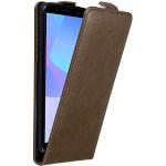 Reduzierte Braune Elegante Cadorabo Huawei Y6 Cases 2018 Art: Flip Cases mit Bildern aus Kunstleder klappbar 