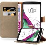 Reduzierte Braune Elegante Cadorabo LG G4 Cases Art: Flip Cases mit Bildern aus Kunstleder klappbar 