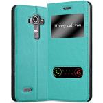 Reduzierte Türkise Elegante Cadorabo LG G4 Cases Art: Flip Cases mit Bildern aus Kunstleder klappbar 