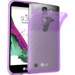 Lila LG G4c Cases durchsichtig mit Knopf aus Silikon mini 