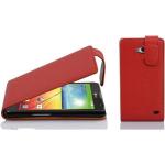Rote Cadorabo LG L70 Cases Art: Flip Cases aus Kunstleder 