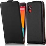 Schwarze Cadorabo Nexus 5 Hüllen Art: Flip Cases aus Kunststoff 