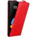 Cadorabo Hülle kompatibel mit LG Stylus 2 Flip Design aus Premium Kunst Leder Flip Klappbare Stoßfeste Magnetische Cover Hülle für LG Stylus 2 Tasche in Rot