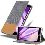 Reduzierte Graue Elegante Cadorabo LG X Power Cases Art: Flip Cases mit Bildern aus Kunstleder klappbar 