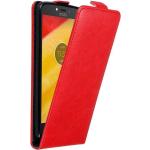 Rote Cadorabo Moto C Cases Art: Flip Cases aus Kunststoff 