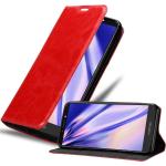 Rote Cadorabo Moto E5 Cases Art: Flip Cases aus Kunstleder 