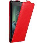 Reduzierte Rote Elegante Cadorabo Moto G4 Cases Art: Flip Cases mit Bildern aus Kunstleder klappbar 