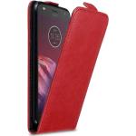 Rote Cadorabo Moto Z2 Play Cases Art: Flip Cases aus Kunstleder 