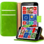 Grüne Elegante Cadorabo Nokia Lumia 630 Cases Art: Flip Cases mit Bildern aus Kunstleder klappbar 