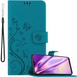 Blaue Blumenmuster Cadorabo Samsung Galaxy A20e Hüllen Art: Flip Cases 