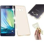 Goldene Cadorabo Samsung Galaxy A5 Hüllen Art: Bumper Cases durchsichtig aus Silikon 