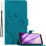 Blaue Cadorabo Samsung Galaxy A7 Hüllen 2018 Art: Flip Cases aus Kunstleder 