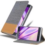 Hellgraue Cadorabo Samsung Galaxy A8 Hüllen Art: Flip Cases aus Kunstleder 