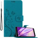 Blaue Cadorabo Samsung Galaxy A8 Hüllen 2018 Art: Flip Cases aus Kunstleder 