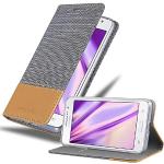 Graue Elegante Cadorabo Samsung Galaxy Grand Prime Cases Art: Flip Cases mit Bildern aus Kunstleder klappbar 