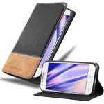 Schwarze Cadorabo Samsung Galaxy J1 Cases 2015 Art: Flip Cases aus Kunststoff 