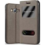 Braune Cadorabo Samsung Galaxy J3 Cases 2016 Art: Flip Cases aus Kunstleder 