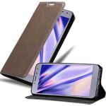 Braune Cadorabo Samsung Galaxy J4 Cases 2018 Art: Flip Cases aus Kunststoff 