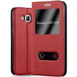 Rote Cadorabo Samsung Galaxy J5 Cases 2015 Art: Flip Cases aus Kunstleder 