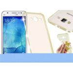 Goldene Cadorabo Samsung Galaxy J5 Cases Art: Bumper Cases durchsichtig aus Silikon 