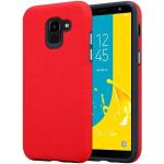 Rote Cadorabo Samsung Galaxy J6 Cases 2018 Art: Hard Cases mit Blumenmotiv aus Silikon 