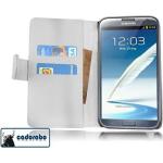 Weiße Cadorabo Samsung Galaxy Note 2 Cases Art: Flip Cases aus Kunstleder 