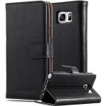 Anthrazitfarbene Cadorabo Samsung Galaxy Note 5 Cases Art: Flip Cases aus Kunststoff 